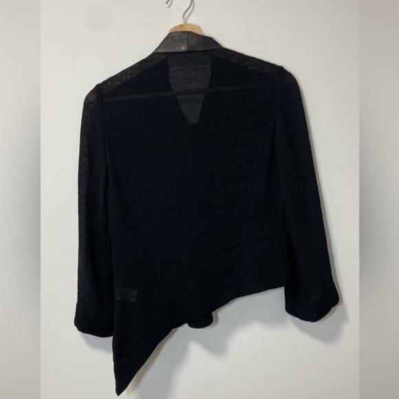 Helmut Lang Off Center Zip Silk Jacket Black Vintage 1990s size S Made in USA - Picture 3 of 8